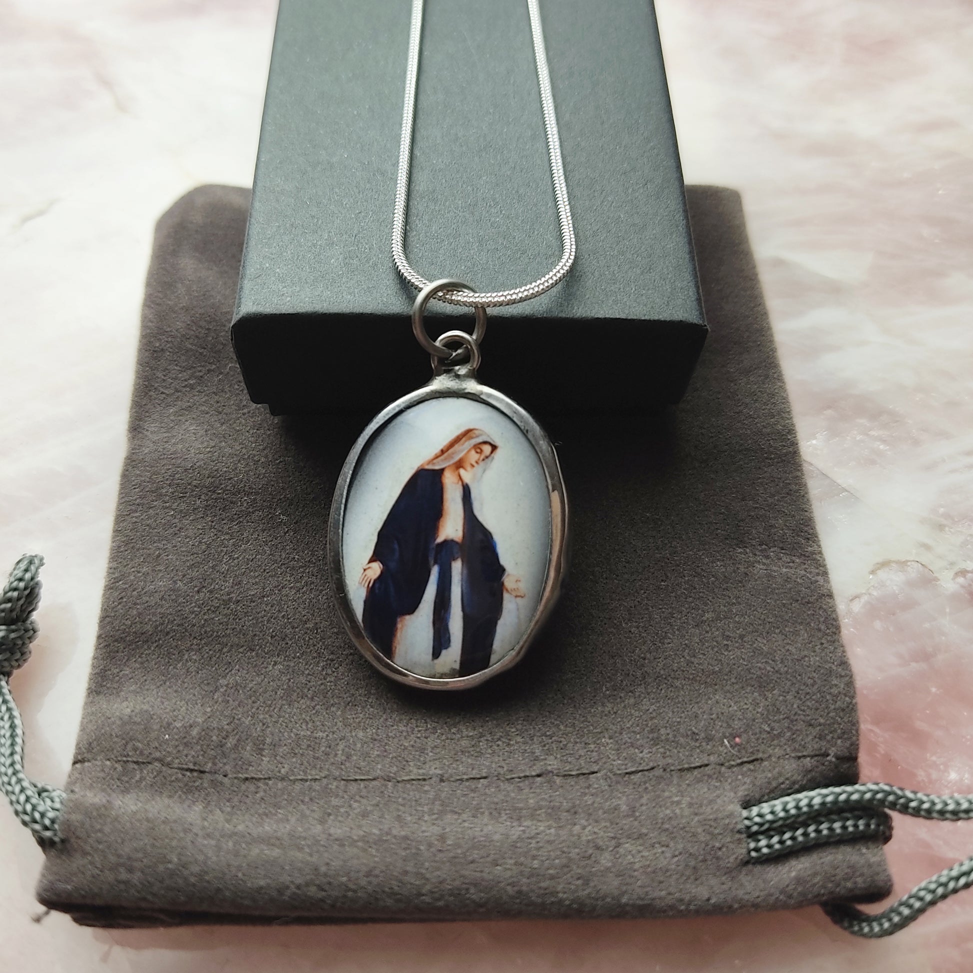 mary cross pendant necklace gift