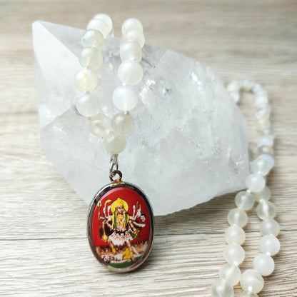 mahakali pendant moonstone yoga gift necklace amulet