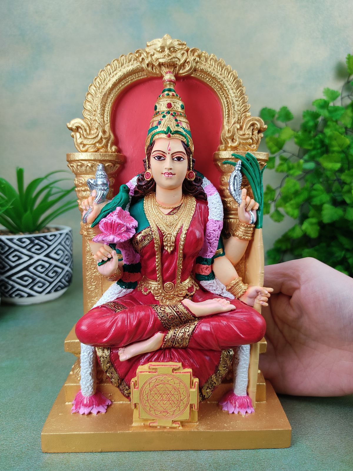 9.25" Goddess Lalitha Devi Statue Tripura Sundari Lalita India Mother ...