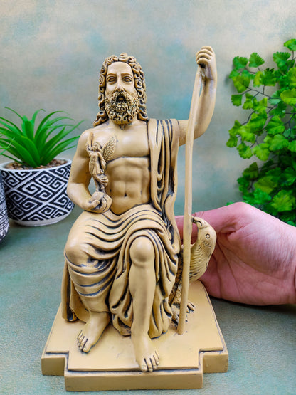 Zeus Greek God Statue Roman Jupiter King Altar Statue Handmade 8.25"