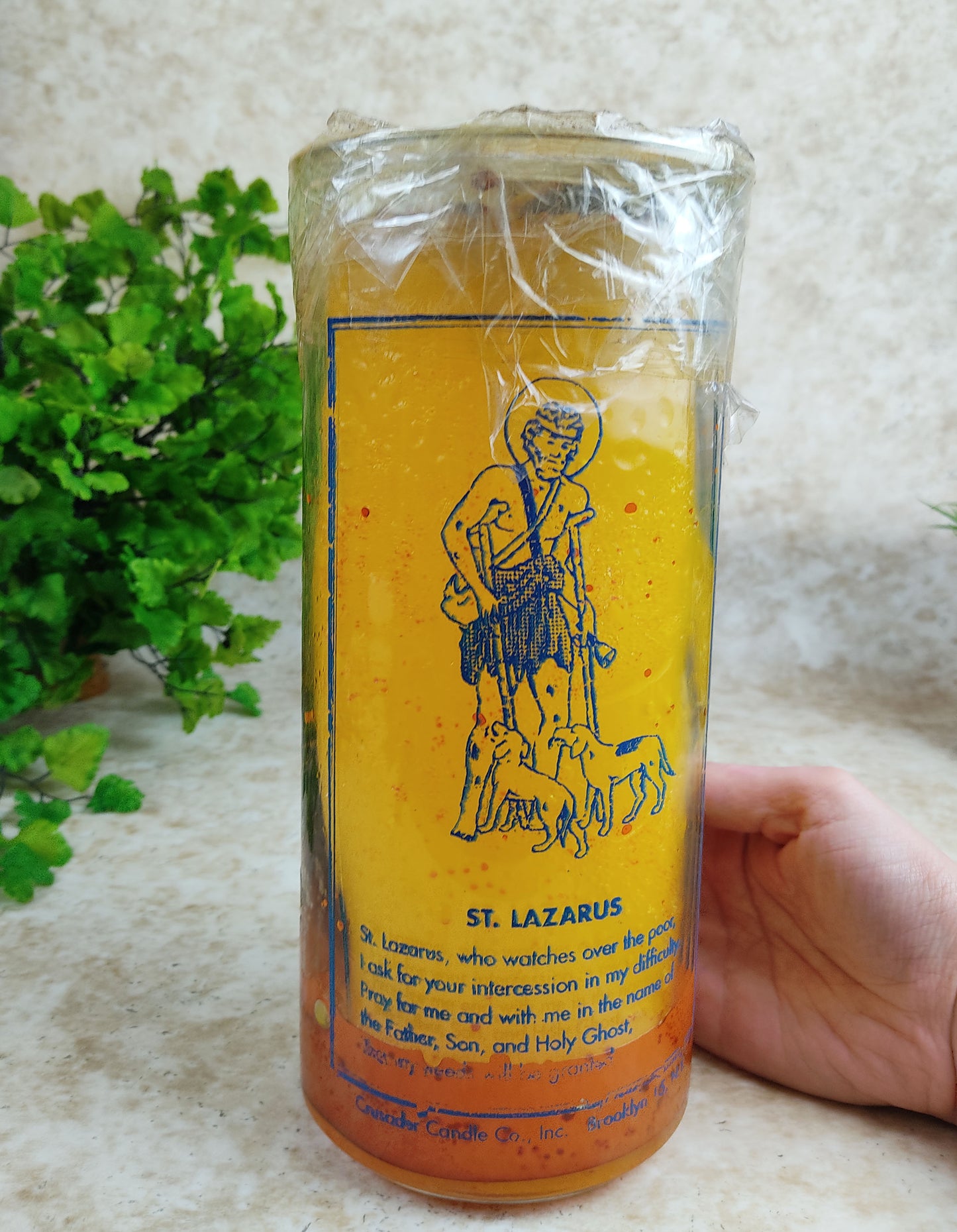 Huge San Lazaro Saint Lazarus Intention Healing Candle  - Prepared With Oils Herbs