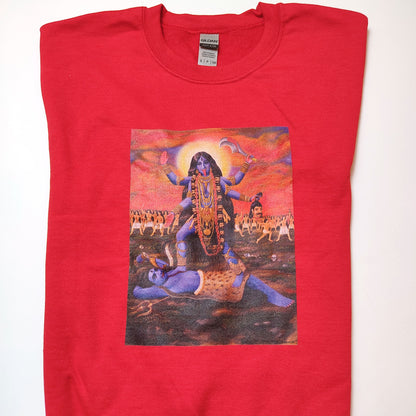 Goddess Kali Shiva Sweatshirt - Original Painting Hindu Gods Gift - Size XL