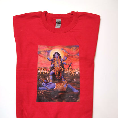 Goddess Kali Shiva Sweatshirt - Original Painting Hindu Gods Gift - Size XL