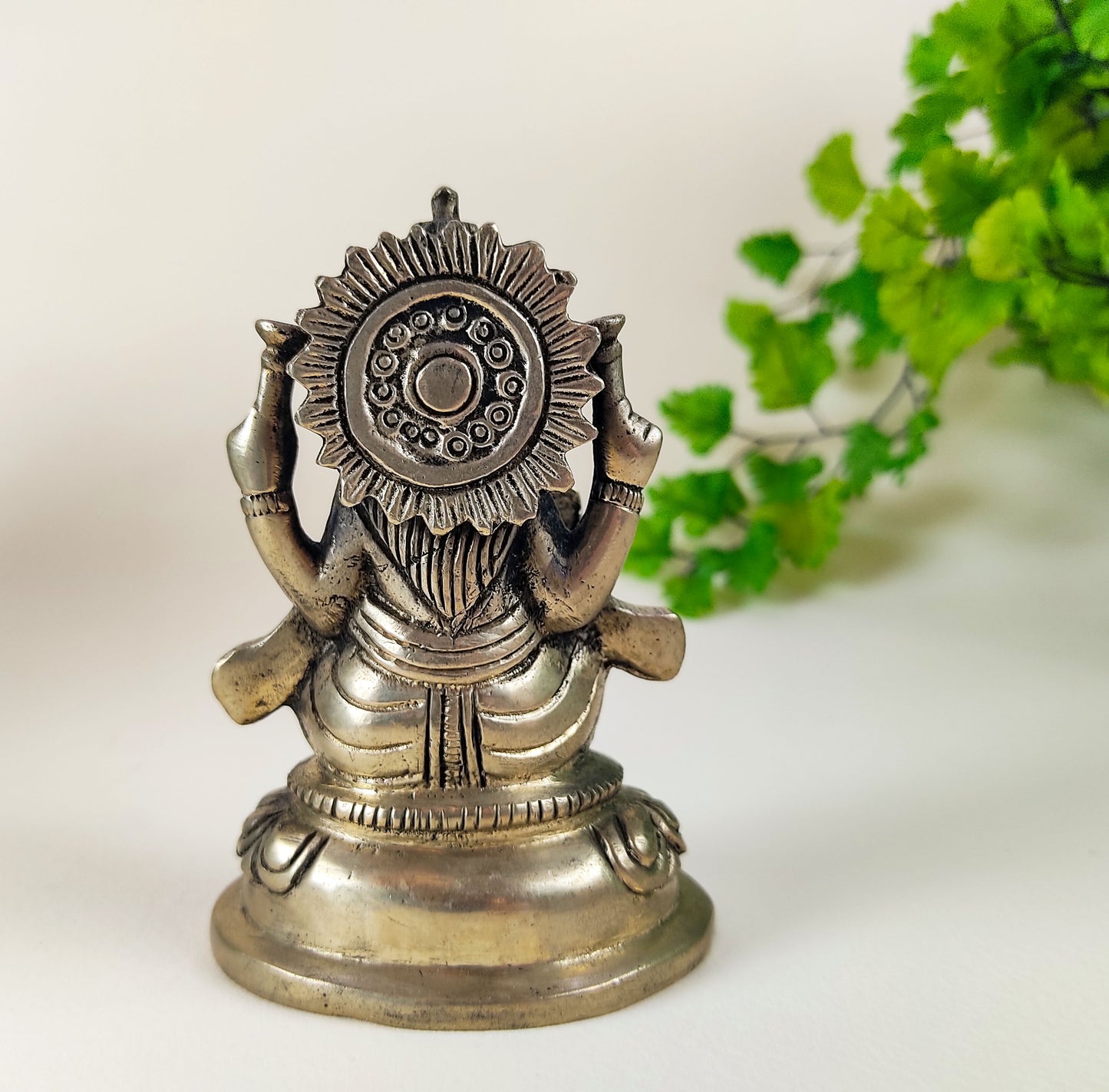 Lakshmi Maa Goddess Brass Handmade Altar Statue | Hindu Deity Idol 3.5"