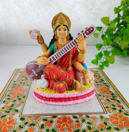 Goddess Saraswati Deity Statue 6"