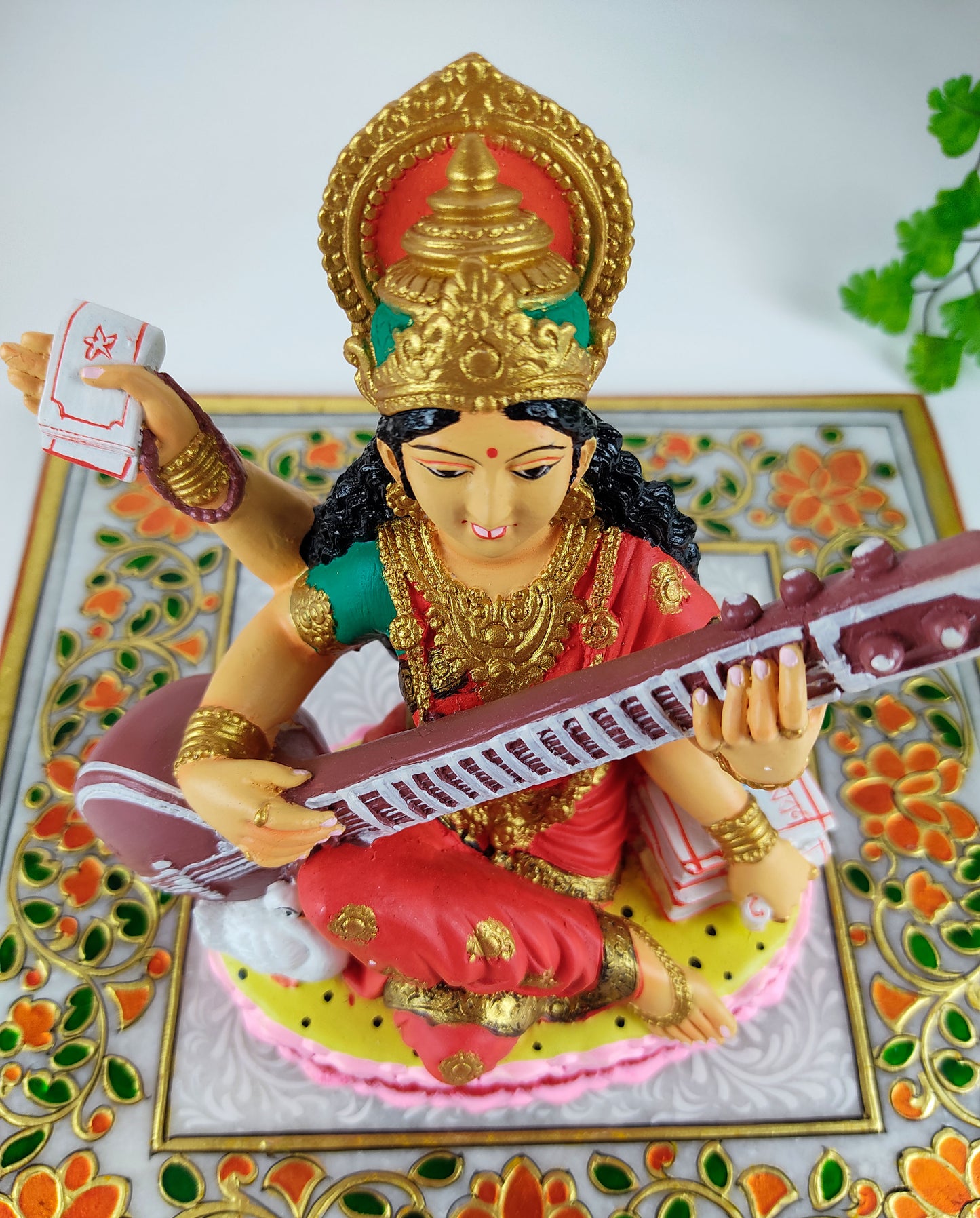 6" Saraswati Statue India Goddess of Art Handmade Sacred Temple Mandir Murthi