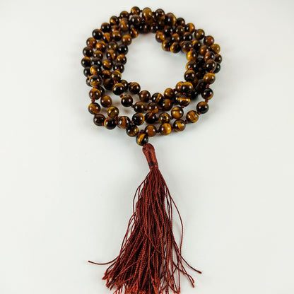tiger eye gemstone japa mala necklace beads