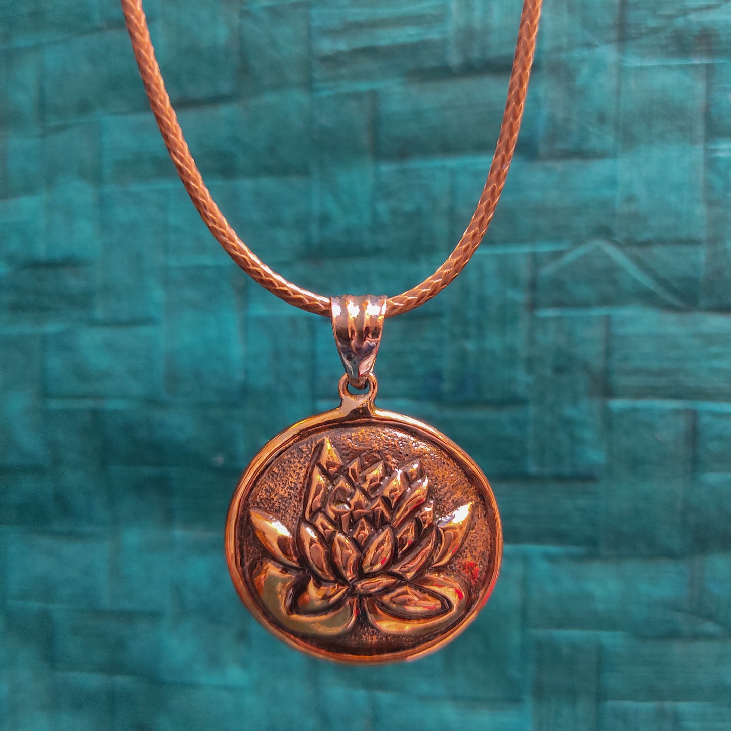 Pure Copper Lotus Flower Pendant Necklace - Spiritual Amulet Jewelry Gift