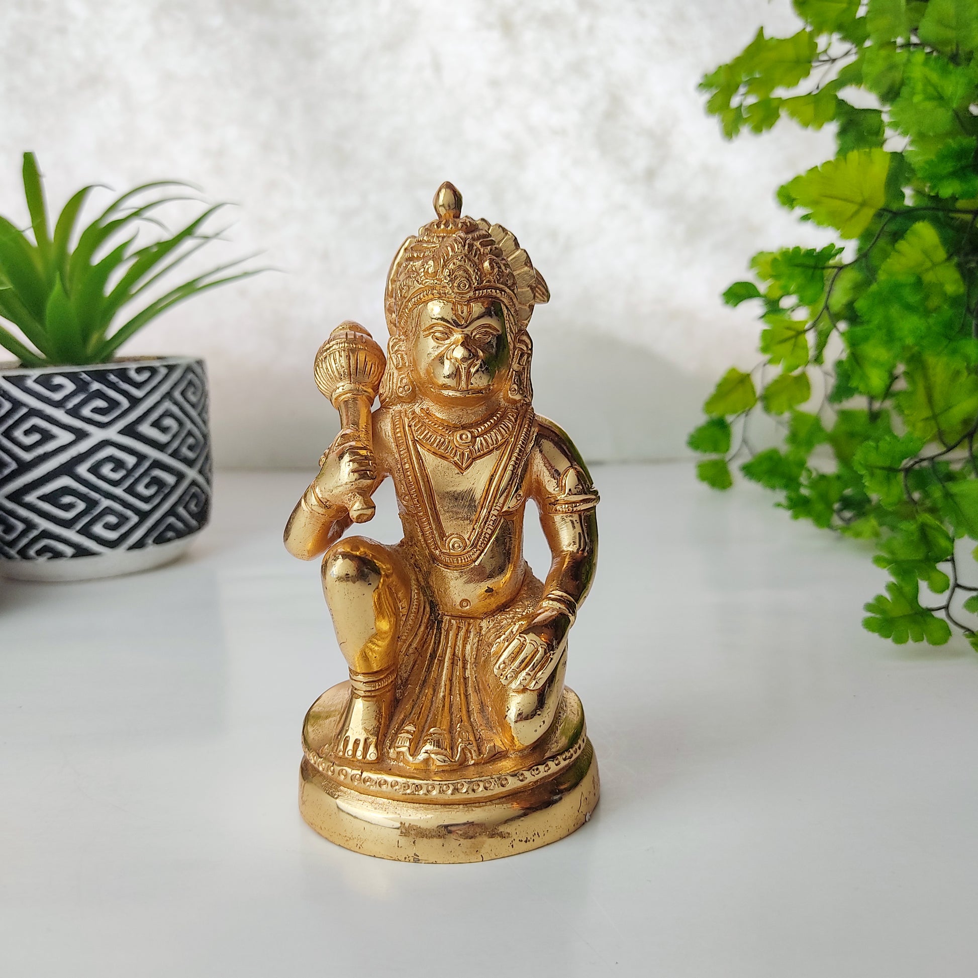 hanuman god statue murti idol brass