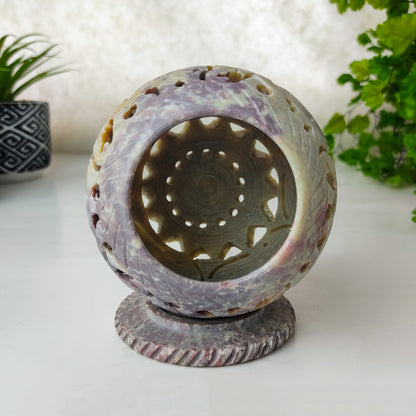 Candle Holder Handicraft Carved Soapstone Beautiful Home Decoration Gift