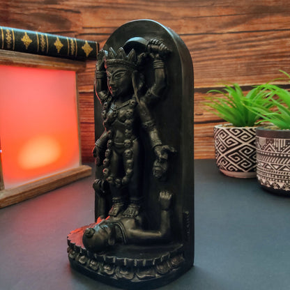 Adyapeath Kali Statue Adya Maa Kali Shiva India Handmade Altar Statue 7.5"