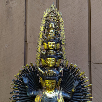 30" Avalokiteshvara Statue | Ten Faces Buddha A Thousand Arms Buddhism Idol