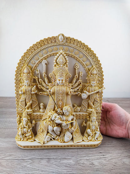 Mata Durga with Saraswati Lakshmi Shiva Rama Ganesha | Handmade Home Altar