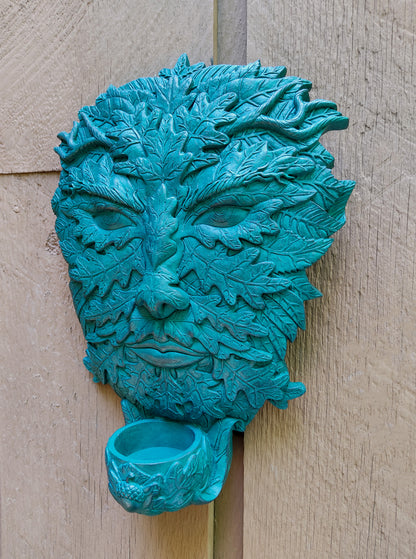 Green Man Wall Plaque | Candle Holder | Offering Bowl | Handmade Unique Decor