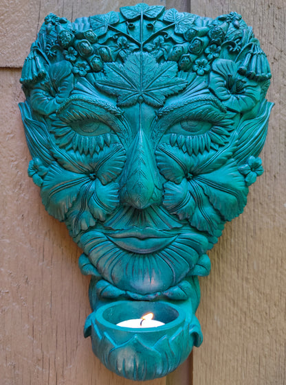 Green Woman Wall Plaque | Candle Holder | Offering Bowl |  Unique Decor Gifts