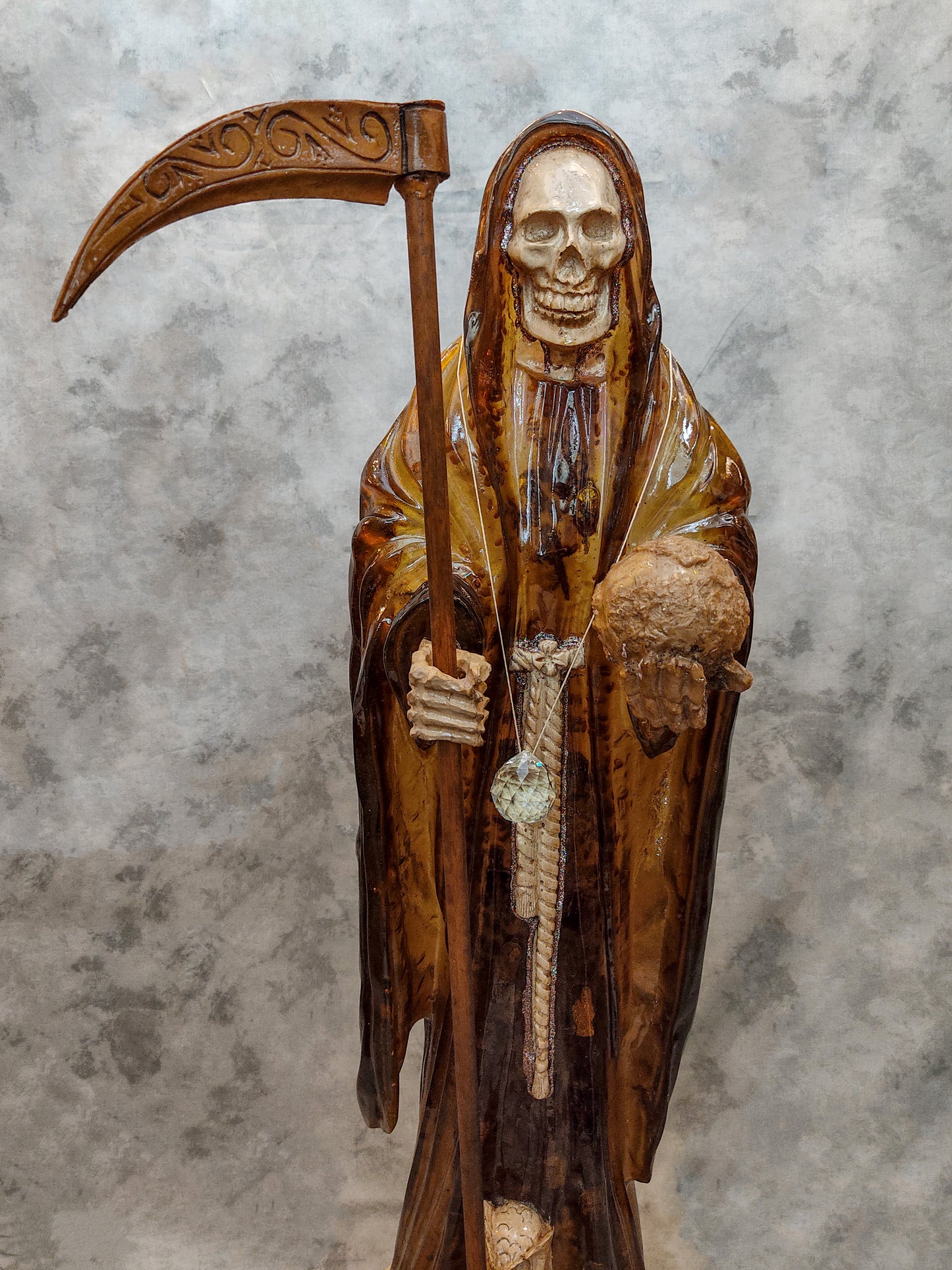 38" Santa Muerte Statue |  Large Translucent Fixed Santisima Muerte Estatua
