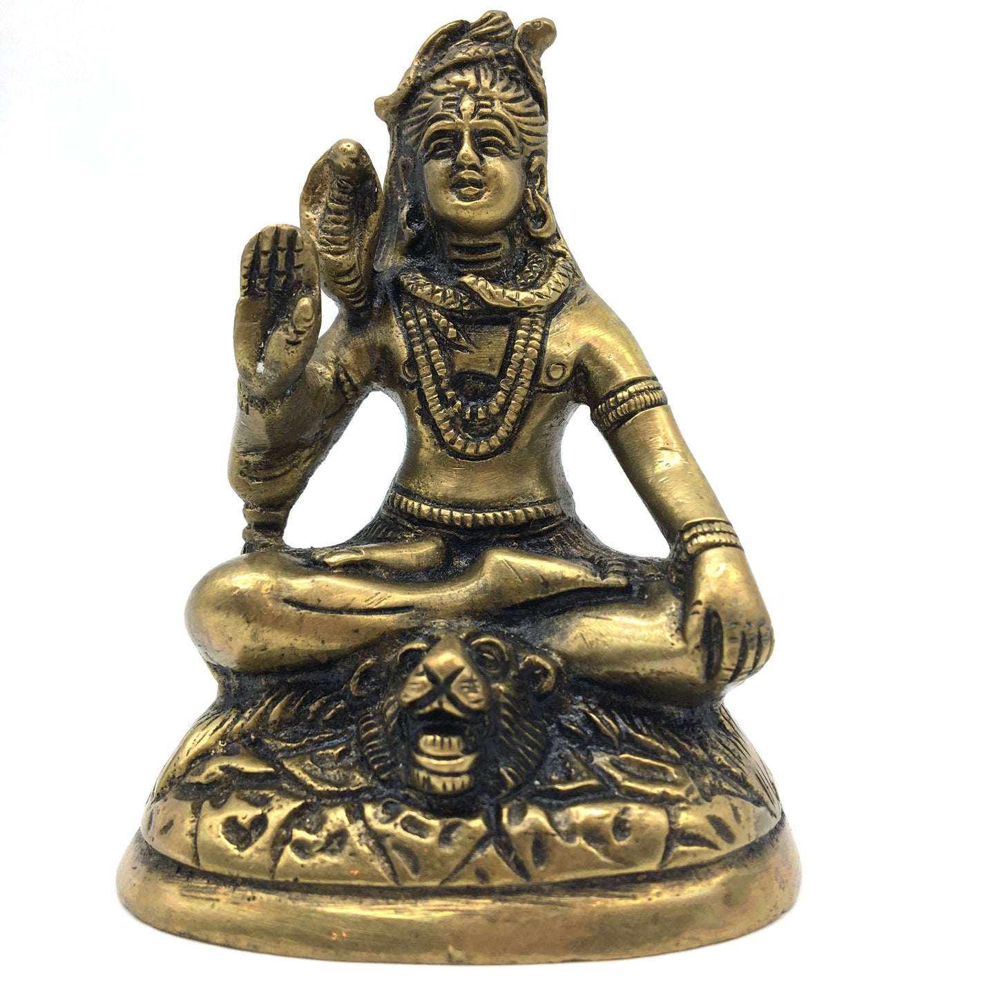 Solid Brass India God Lord Shiva Siva in Meditation Statue 4" Handcrafted