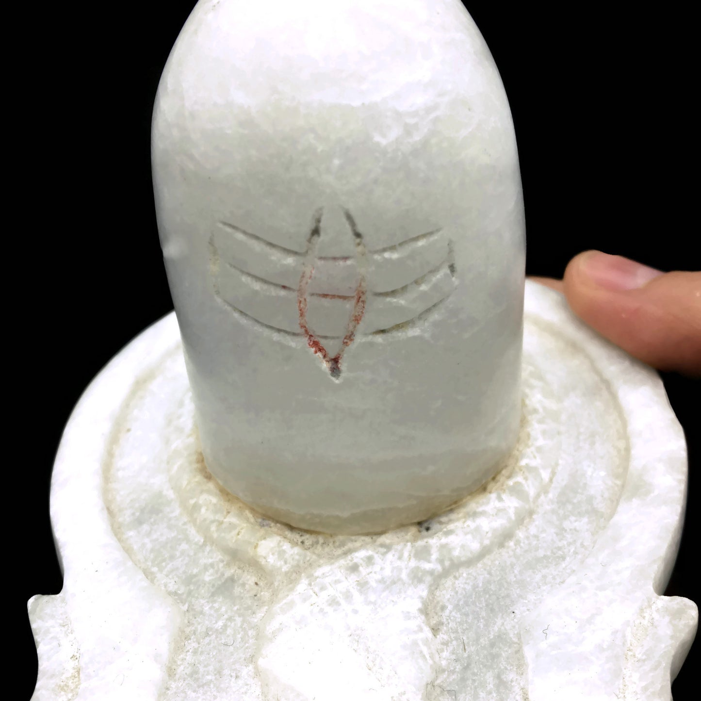 White Marble Lingam Hand-carved 100% White Marble Shiva Lingam Idol Statue 6" - Montecinos Ethnic
