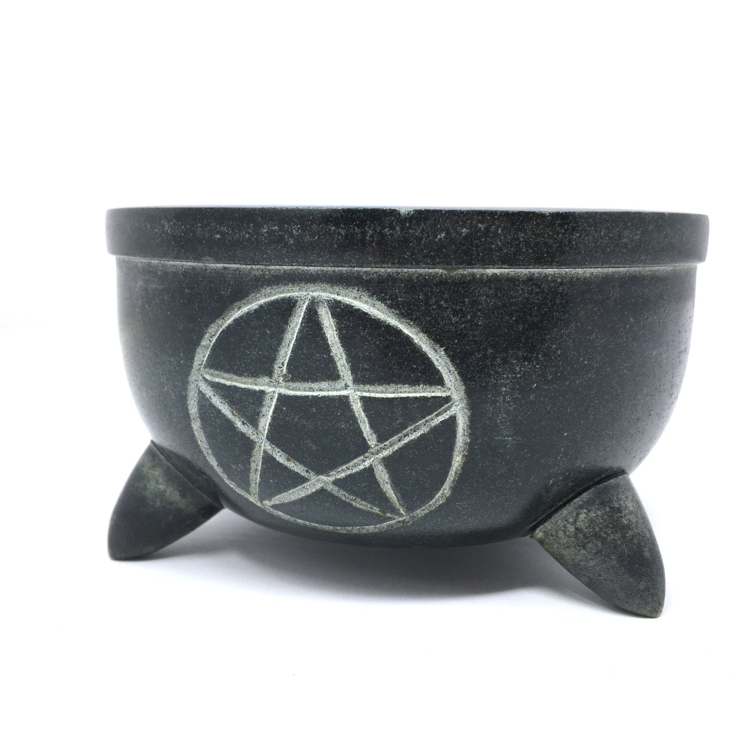 Handcrafted Pentacle Smudge Soapstone Bowl Incense Charcoal Sage Burner