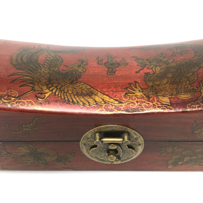Chinese Wood Trinket Wooden Box Storage Box With Metal Lock and Metal Handles