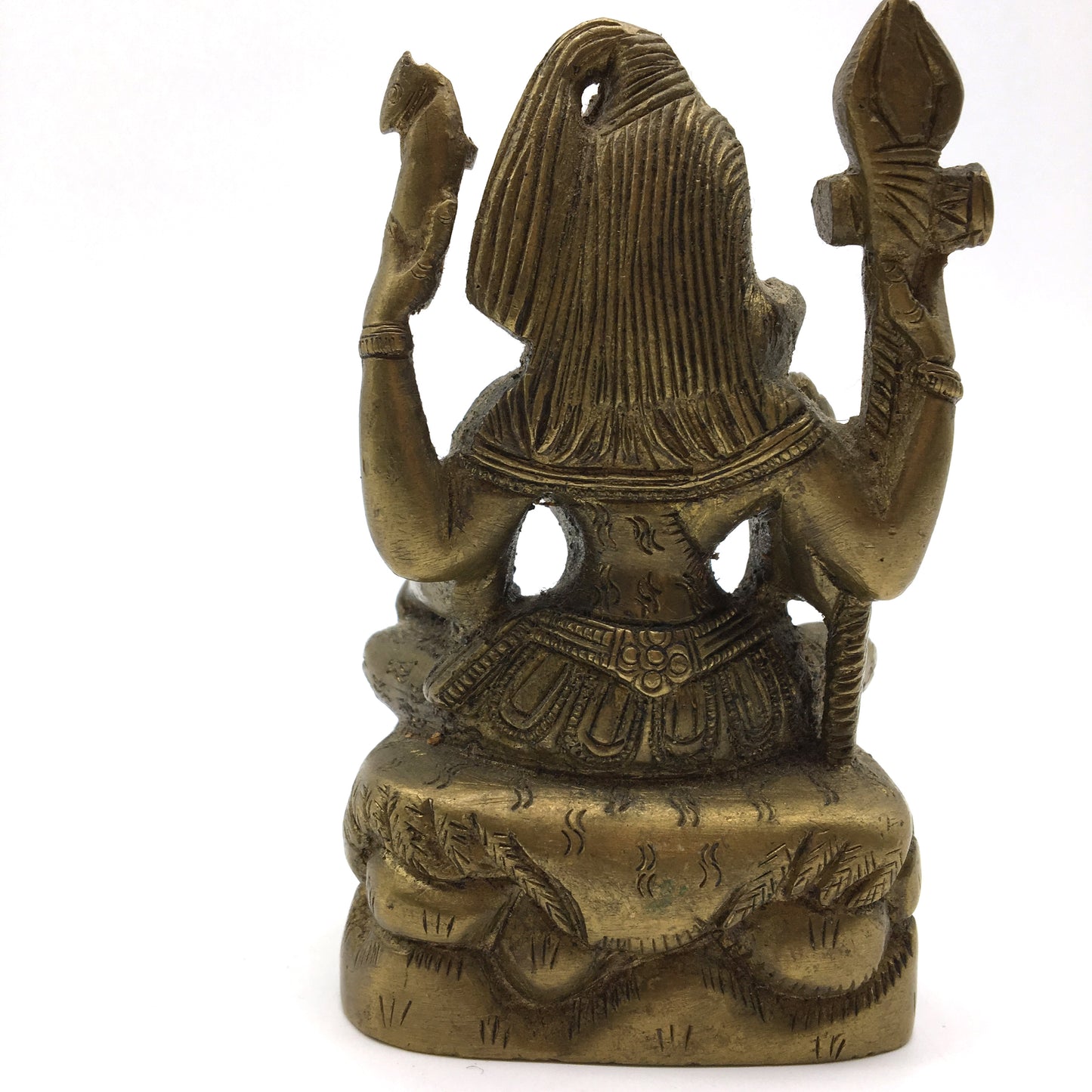 Unique Hindu Lord Shiva Idol 4 Hands Statue Vintage Antique Brass God 4" - Montecinos Ethnic