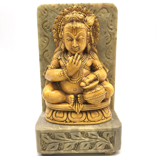 India God Krishna The Butter Thief on Resin and Soapstone Base Statue Handmade
