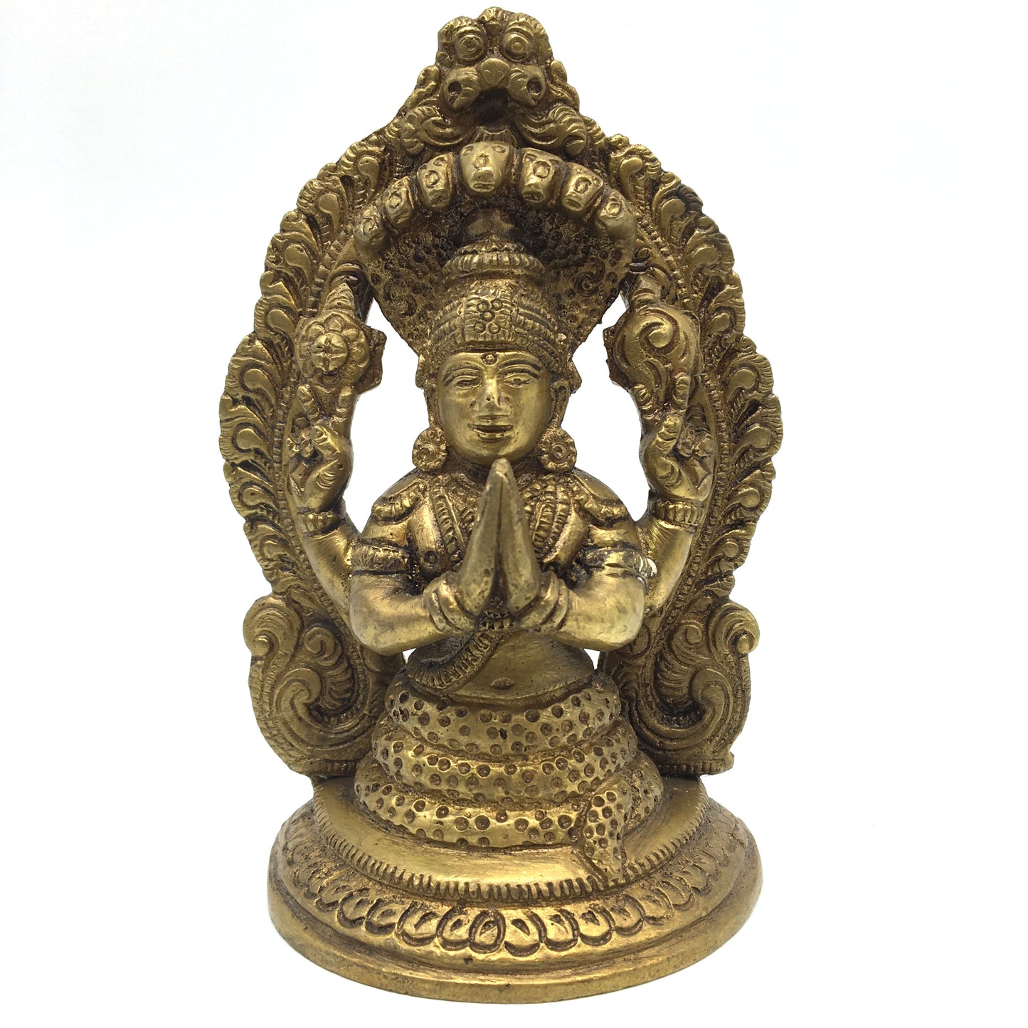 Brass Patanjali India Father of Yoga Sutras Incarnation of Shesa Sculpture Statu