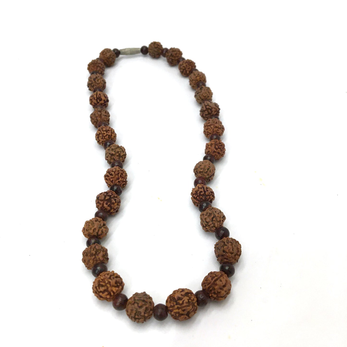 Handcrafted India Rudraksha and Rosewood Bead Decorative Auspicious Necklace