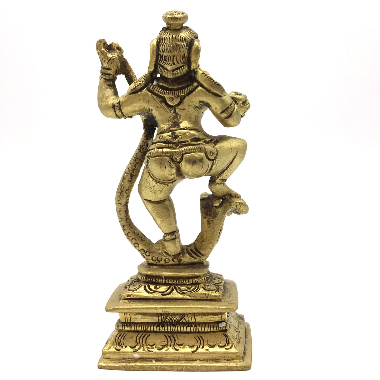 Handcrafted India God Lord Krishna Dancing On Kaliya Naga Brass Statue Idol 4.5" - Montecinos Ethnic