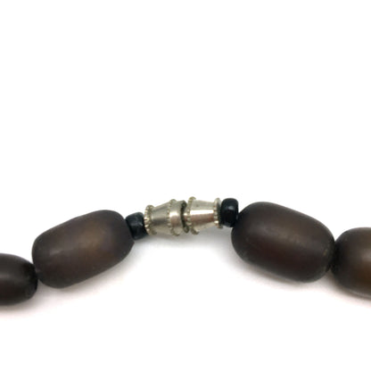 Handcrafted Elegant All Natural Dark Beads Decorative Necklace -Twist Clasp