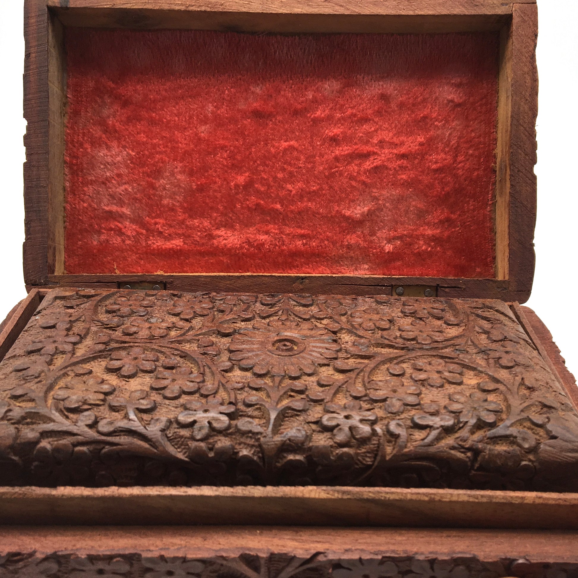 3-piece Hand-carved Decorative Wooden Jewelry Trinket Box Storage Organizer - Montecinos Ethnic