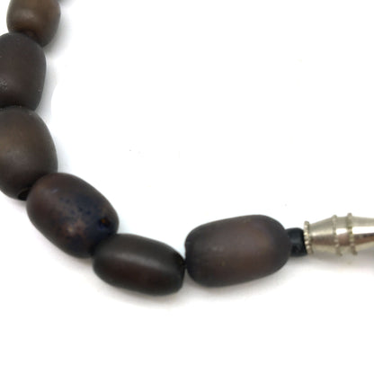 Handcrafted Elegant All Natural Dark Beads Decorative Necklace -Twist Clasp