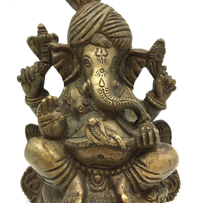 Adorable Brass Ganesh Ganapati Elephant India Obstacle Remover God 4.5"