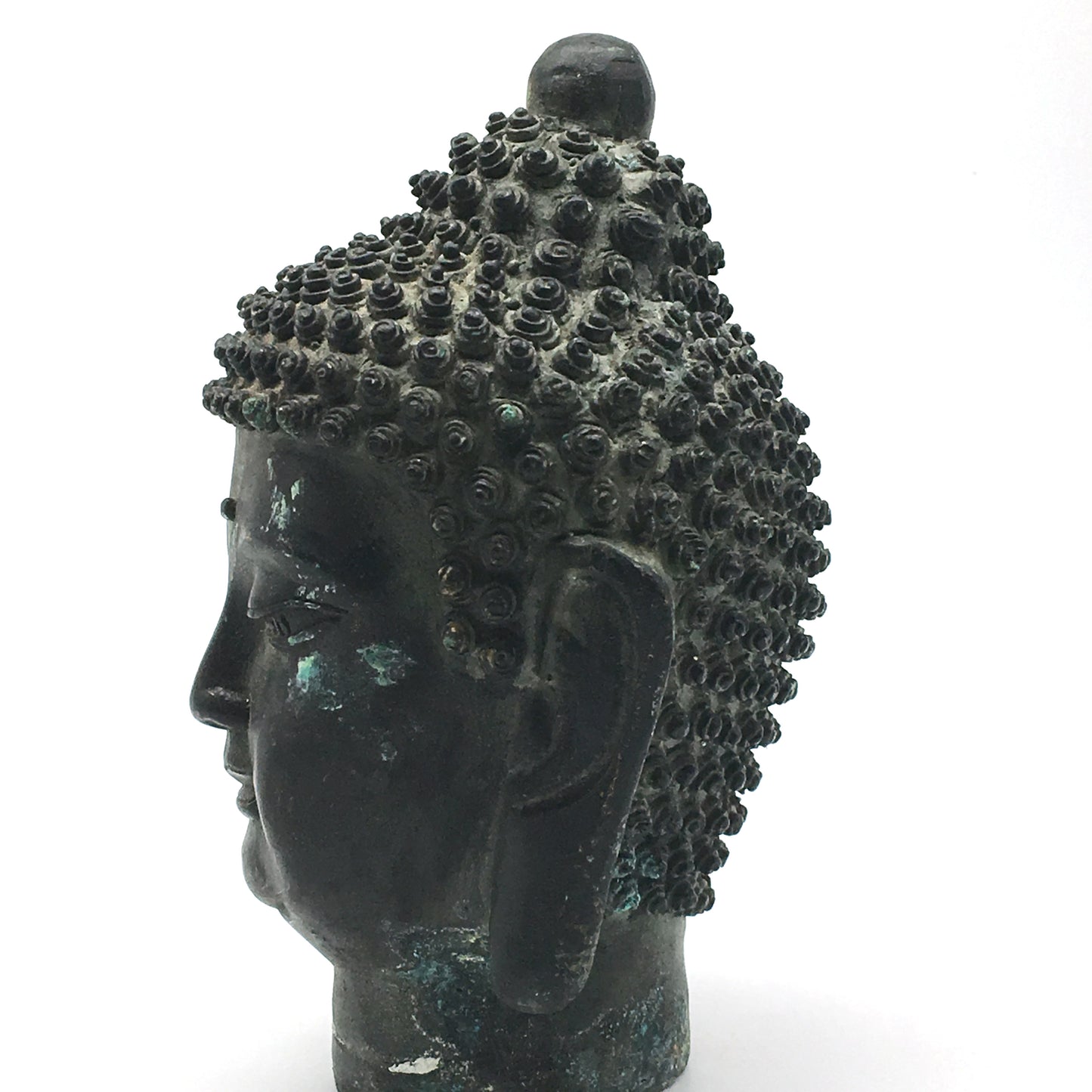Handcrafted Brass Buddhism ShakyaMuni Buddha Head Sculpture Statue 6" - Montecinos Ethnic