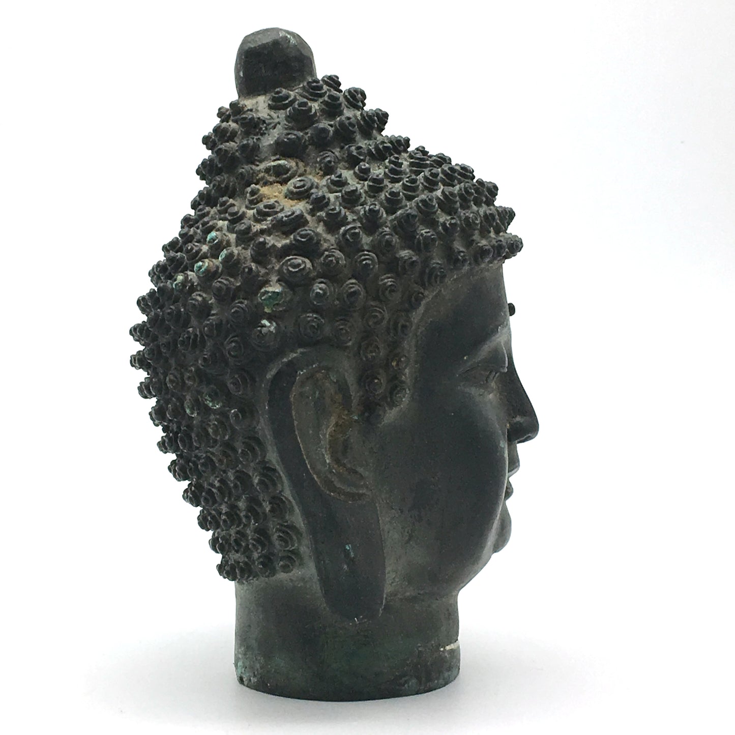 Handcrafted Brass Buddhism ShakyaMuni Buddha Head Sculpture Statue 6" - Montecinos Ethnic