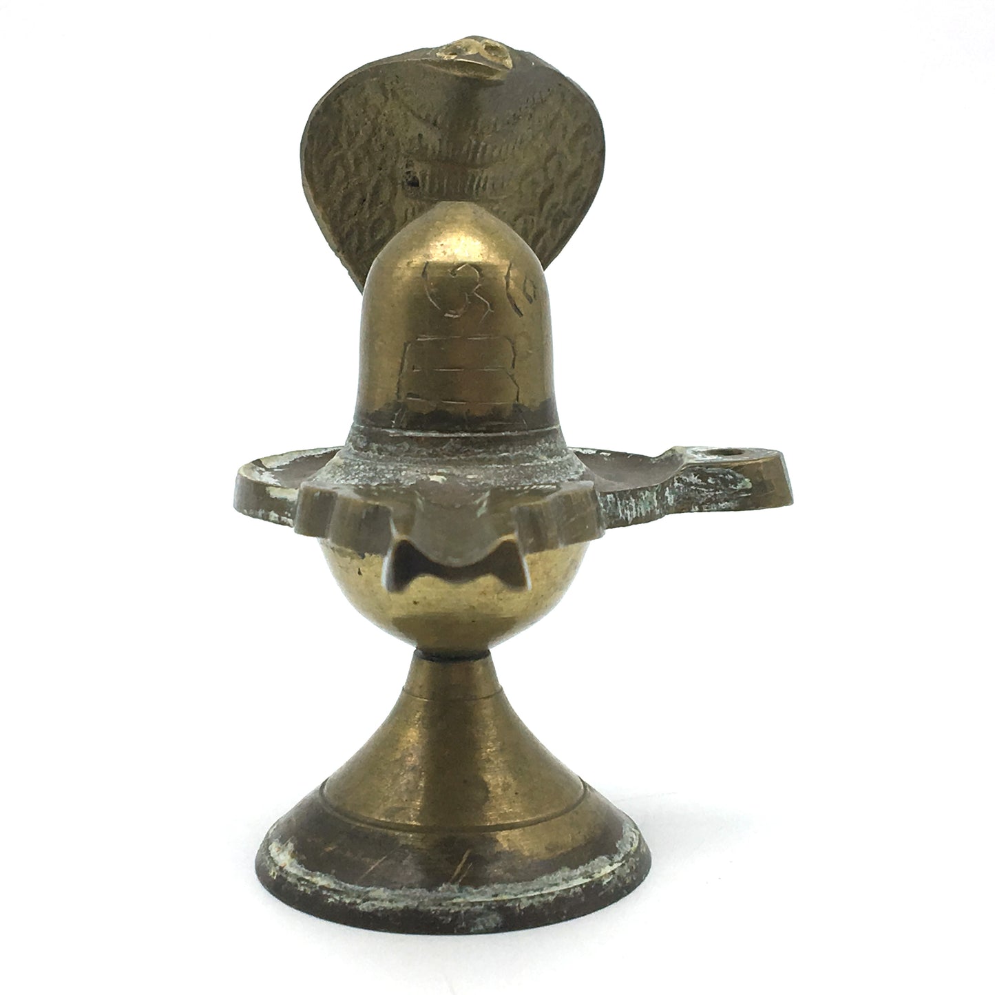 Handcrafted Vintage Brass Siva Shiva Lingam Snake Crowning Statue Figure 3.8" - Montecinos Ethnic