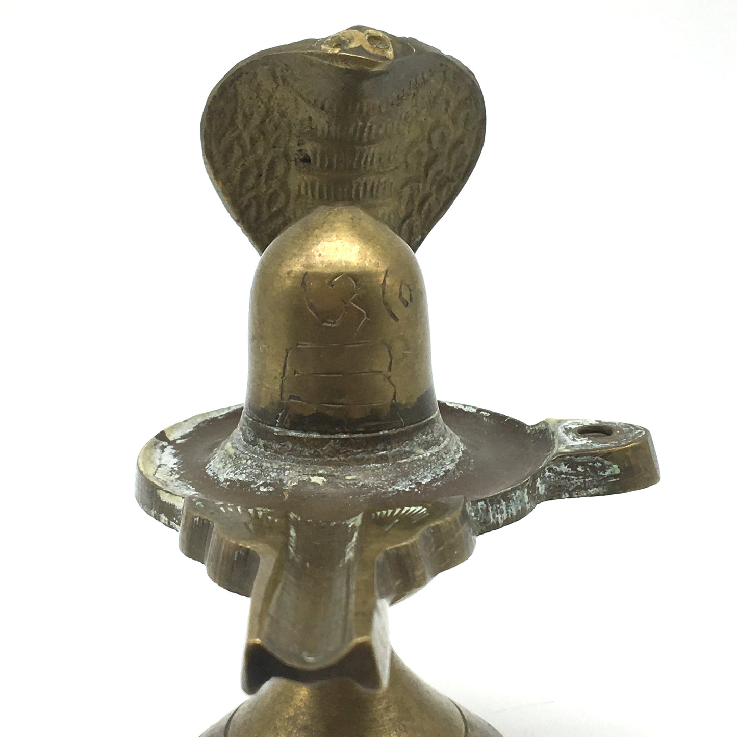 Handcrafted Vintage Brass Siva Shiva Lingam Snake Crowning Statue Figure 3.8" - Montecinos Ethnic