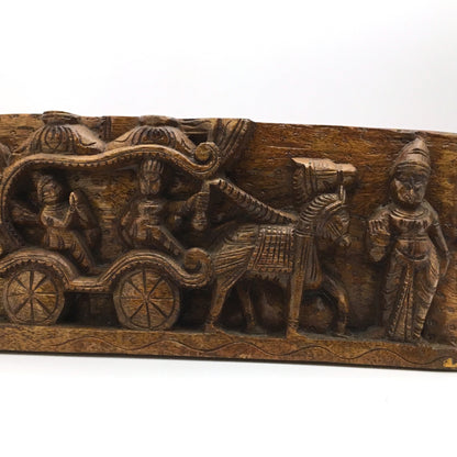 Vintage India Wood Carving Wall Hanging Plaque | Ethnic Home Decor Carving - Montecinos Ethnic