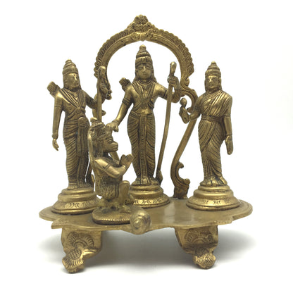 Ramdarbar Handcrafted India Gods Brass Statue Rama Sita Lakshmana Hanuman 7.5" - Montecinos Ethnic