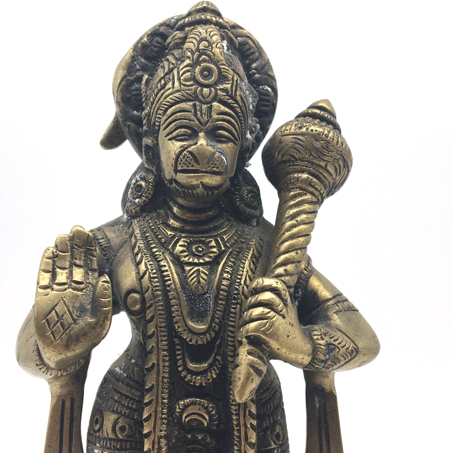 Handcrafted Brass India God Hanuman Hanumanji Murti Statue 8" - Monkey God - Montecinos Ethnic