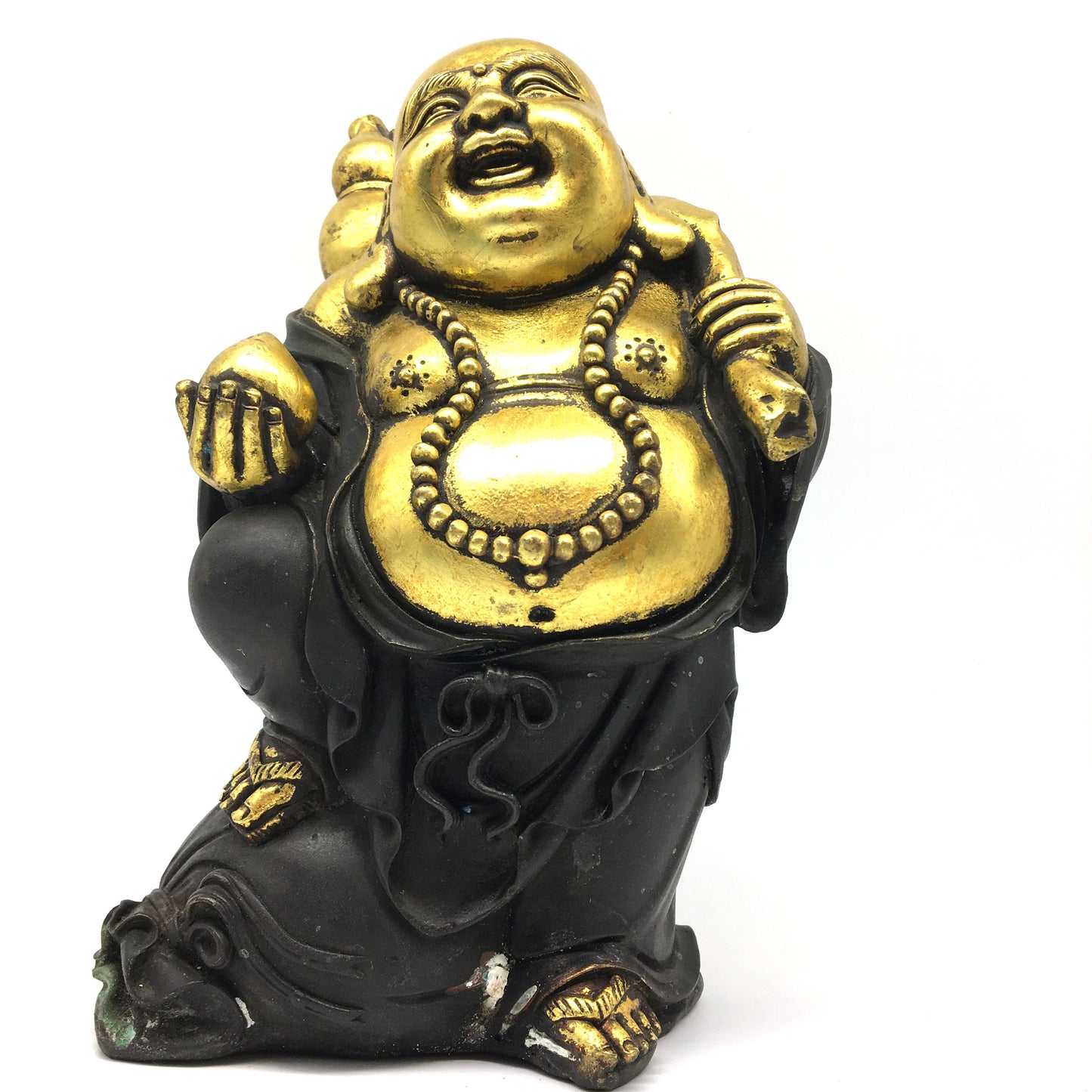 Buddhism Happy Laughing Maitreya Buddha Statue Figurine 9" - Vintage New