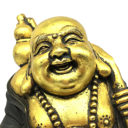 Buddhism Happy Laughing Maitreya Buddha Statue Figurine 9" - Vintage New