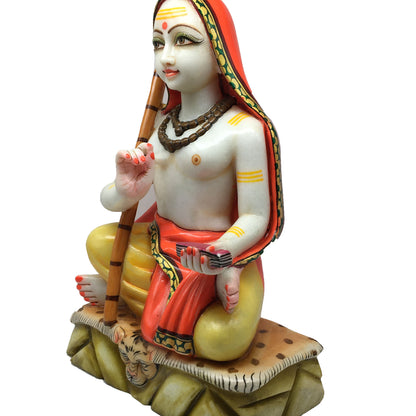 Pure Marble India Adi Guru Shankaracharya Shankara Statue Murti Idol 14.5"