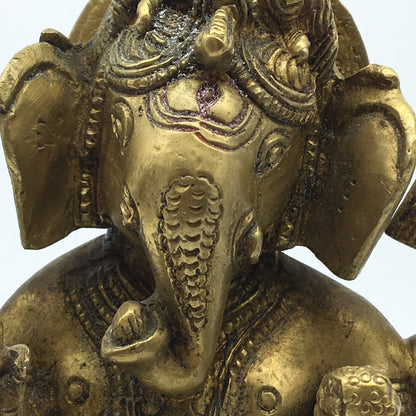 Detailed Brass Ganesh Ganapati India Elephant God Statue – Obstacle Remover 6.7" - Montecinos Ethnic