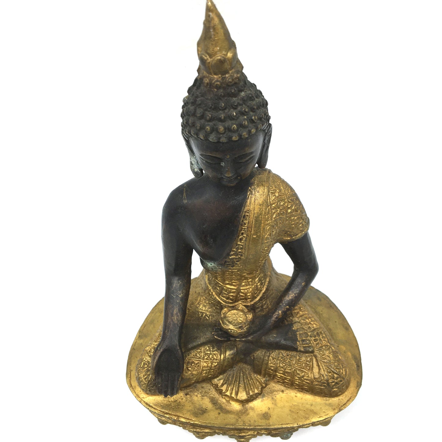 Vintage Lovely Brass Shakyamuni Medicine Buddha Statue Idol Figure -Fine Detail