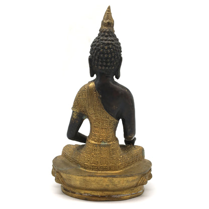 Vintage Lovely Brass Shakyamuni Medicine Buddha Statue Idol Figure -Fine Detail