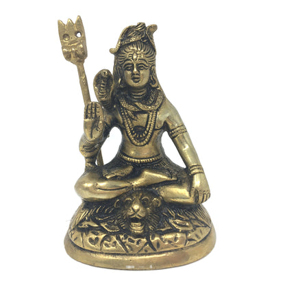 Handcrafted Brass India Supreme God Lord Shiva Siva Holding Trishul Statue Idol