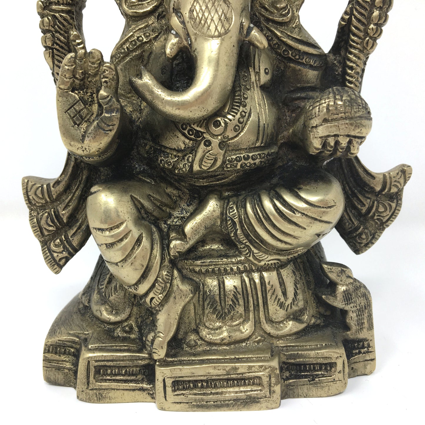 Silver-Color Ganesh Ganapati Elephant India Obstacle Remover God Statue 6.25"