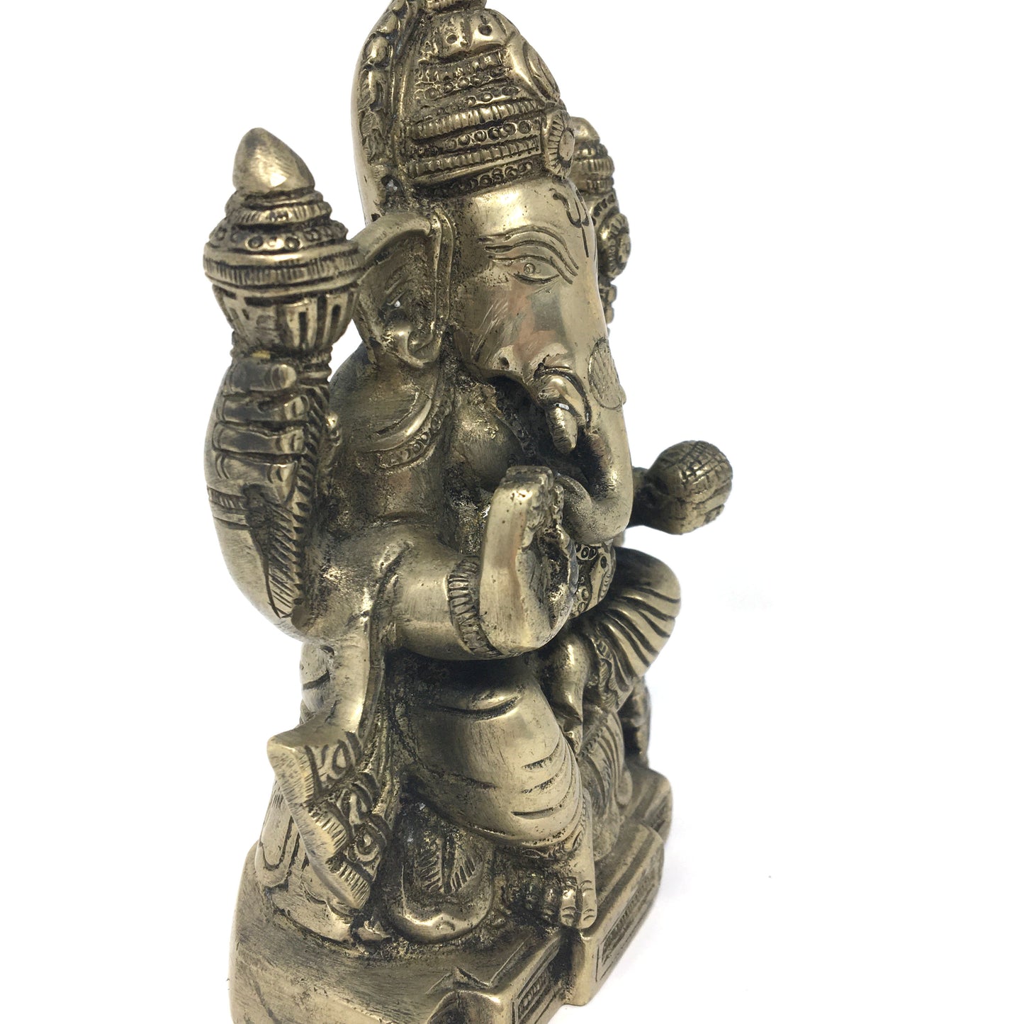 Silver-Color Ganesh Ganapati Elephant India Obstacle Remover God Statue 6.25"