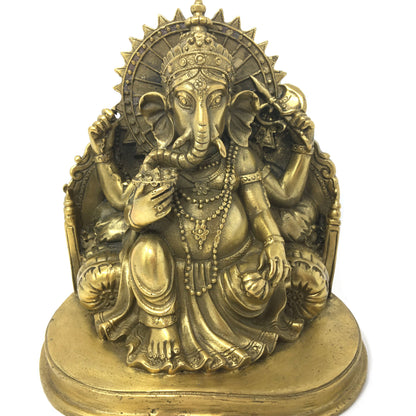 Lovely Detailed Brass Ganesh India Elephant God Statue –Obstacle Remover 5.75"